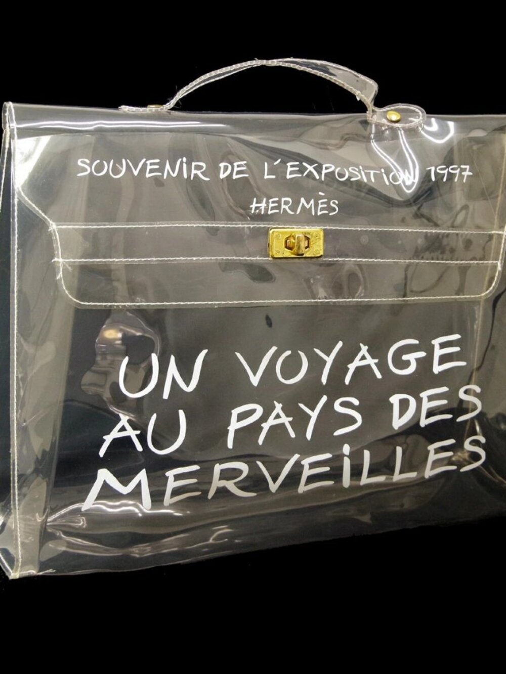 Hermes Vinyl Kelly Beach Handbag SOUVENIR DE L'EXPOSITION 1997 04831
